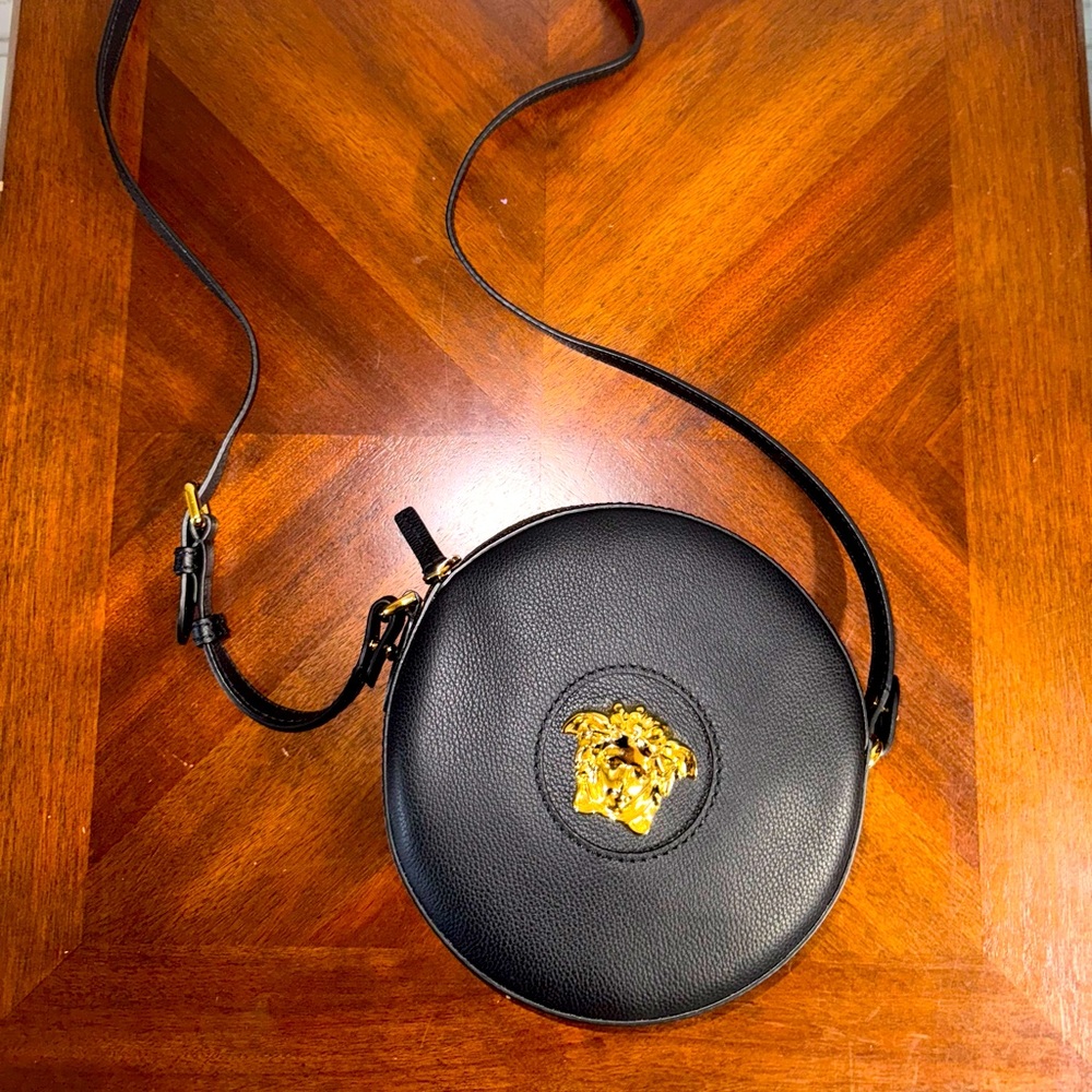 VERSACE
Medusa Leather Round Crossbody Bag